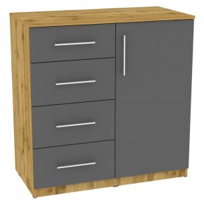 Комод "Калисто (K18)" ручка рейлинг (ДВ-Графит) в Миассе - miass.mebel24.online | фото