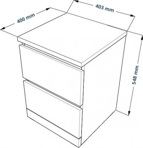 Комод Варма 2 с двумя выдвижными ящиками, цвет белый в Миассе - miass.mebel24.online | фото 3