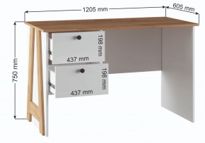 Компьютерный стол Теодора белый / крафт золотой в Миассе - miass.mebel24.online | фото 3