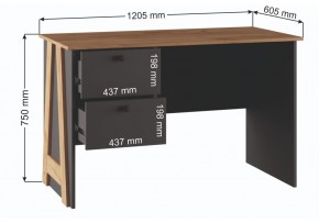 Компьютерный стол Теодора графит / крафт золотой в Миассе - miass.mebel24.online | фото 3