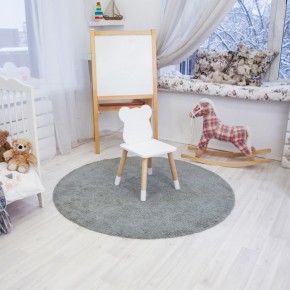 Комплект детский стол КРУГЛЫЙ и два стула МИШКА ROLTI Baby (белая столешница/белое сиденье/береза ножки) в Миассе - miass.mebel24.online | фото