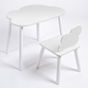 Комплект детский стол ОБЛАЧКО и стул ОБЛАЧКО ROLTI Baby (белая столешница/белое сиденье/белые ножки) в Миассе - miass.mebel24.online | фото