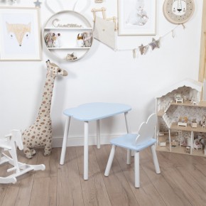 Комплект детский стол ОБЛАЧКО и стул ОБЛАЧКО ROLTI Baby (голубая столешница/голубое сиденье/белые ножки) в Миассе - miass.mebel24.online | фото