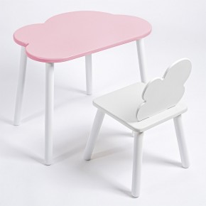 Комплект детский стол ОБЛАЧКО и стул ОБЛАЧКО ROLTI Baby (розовая столешница/белое сиденье/белые ножки) в Миассе - miass.mebel24.online | фото