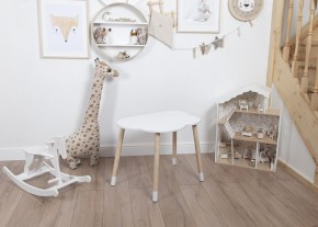 Комплект детский стол ОБЛАЧКО и стул ЗВЕЗДА ROLTI Baby (белая столешница/белое сиденье/береза ножки) в Миассе - miass.mebel24.online | фото