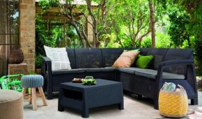 Комплект мебели угловой Корфу Релакс Сет (CORFU II RELAX SET) графит в Миассе - miass.mebel24.online | фото 3