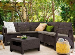 Комплект мебели угловой Корфу Релакс Сет (CORFU II RELAX SET) коричневый в Миассе - miass.mebel24.online | фото 1