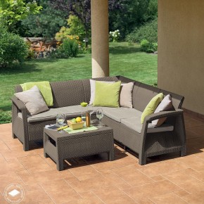 Комплект мебели угловой Корфу Релакс Сет (CORFU II RELAX SET) коричневый в Миассе - miass.mebel24.online | фото 4