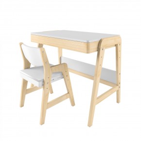 Комплект растущий стол и стул 38 попугаев «Kids» (Комбо белый) для роста 100-130 см, 3-7 лет в Миассе - miass.mebel24.online | фото