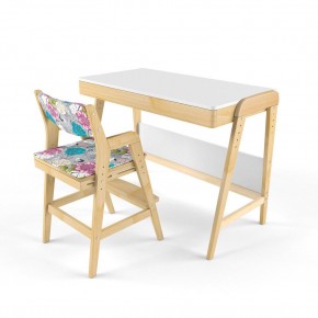 Комплект растущий стол и стул с чехлом 38 попугаев «Вуди» (Белый, Береза, Мечта) в Миассе - miass.mebel24.online | фото