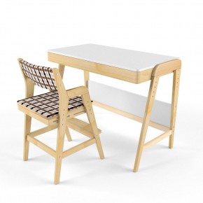 Комплект растущий стол и стул с чехлом 38 попугаев «Вуди» (Белый, Без покрытия, Клетка) в Миассе - miass.mebel24.online | фото