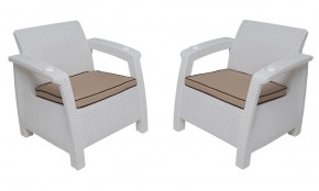 Комплект уличной мебели Yalta Premium Terrace Set (Ялта) белый (+подушки под спину) в Миассе - miass.mebel24.online | фото 4