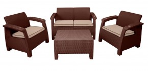 Комплект уличной мебели Yalta Premium Terrace Set (Ялта) шоколадый (+подушки под спину) в Миассе - miass.mebel24.online | фото