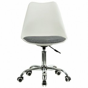 Кресло стул BRABIX "Eames MG-310 CH", хром, пластик белый, ткань серая, 532924 в Миассе - miass.mebel24.online | фото 1