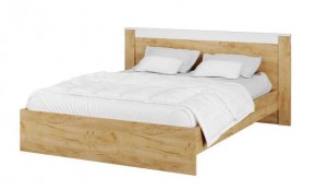Кровать Адель 1.4 Настил из ДСП 2с дуб крафт золотой/белый в Миассе - miass.mebel24.online | фото