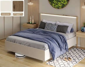 Кровать (Бело-серый U775 ST9/Дуб Галифакс Табак) 1400 в Миассе - miass.mebel24.online | фото