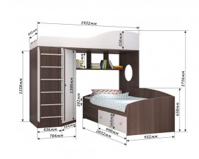 Кровать-чердак Кадет 2 с металлической лестницей в Миассе - miass.mebel24.online | фото 2