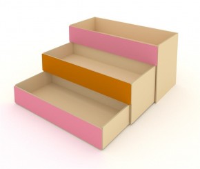 Кровать детская 3-х уровневая КД-3 Оранжевый/Розовый (ЛДСП) в Миассе - miass.mebel24.online | фото