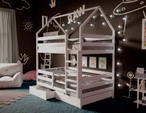 Кровать-домик двухъярусная 80*160 Белый в Миассе - miass.mebel24.online | фото