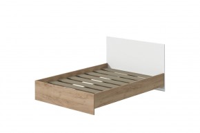 Кровать Эконом 1200 (Дуб крафт золотой/Белый текстурный) в Миассе - miass.mebel24.online | фото