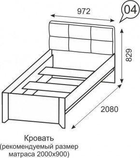 Кровать одинарная 900 Твист 04 в Миассе - miass.mebel24.online | фото 2