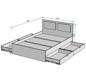 Кровать Ольга L35 (1400) 4 ящика в Миассе - miass.mebel24.online | фото 2