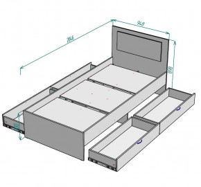 Кровать Ольга L38 (900) 4 ящика в Миассе - miass.mebel24.online | фото 2