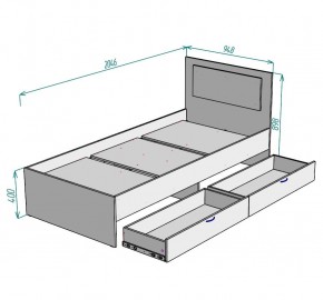 Кровать Ольга L47 (900) 2 ящика в Миассе - miass.mebel24.online | фото 2