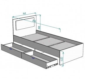 Кровать Ольга L48 (900) 2 ящика в Миассе - miass.mebel24.online | фото 2