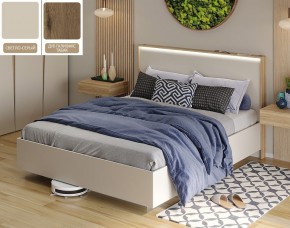 Кровать (Светло-серый U750 ST9/Дуб Галифакс Табак) 1400 в Миассе - miass.mebel24.online | фото