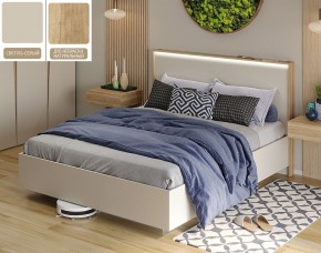 Кровать (Светло-серый U750 ST9/Дуб Небраска натуральный) 1600 в Миассе - miass.mebel24.online | фото