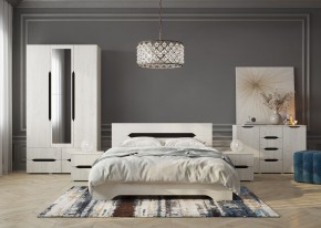 Кровать Вега 1,4 + основание (Крафт белый - Венге) в Миассе - miass.mebel24.online | фото 3