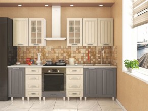 Кухня модульная Луксор серый-кремовый в Миассе - miass.mebel24.online | фото 3
