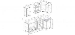 Кухня угловая Антрацит 2200х1000 (Стол. 38мм) в Миассе - miass.mebel24.online | фото 2