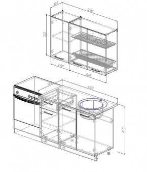 Кухонный гарнитур Антрацит 1200 (Стол. 38мм) в Миассе - miass.mebel24.online | фото 2