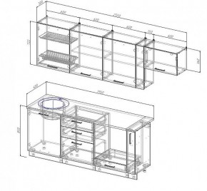 Кухонный гарнитур Антрацит 2550 (Стол. 38мм) в Миассе - miass.mebel24.online | фото 3