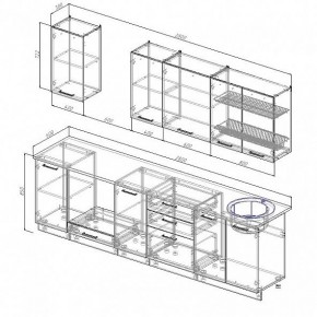 Кухонный гарнитур Антрацит 2800 (Стол. 38мм) в Миассе - miass.mebel24.online | фото 3