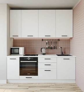 Кухонный гарнитур Белый Глянец 2200 h950 (Стол. 38мм) в Миассе - miass.mebel24.online | фото