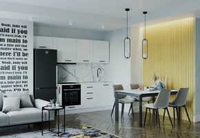 Кухонный гарнитур Белый Глянец 2550 (Стол. 38мм) в Миассе - miass.mebel24.online | фото 1