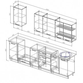 Кухонный гарнитур Бланка 2800 (Стол. 38мм) в Миассе - miass.mebel24.online | фото 2