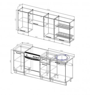 Кухонный гарнитур Графика 2000 (Стол. 38мм) в Миассе - miass.mebel24.online | фото 2