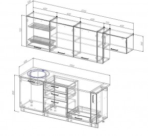 Кухонный гарнитур Жемчуг 2550 (Стол. 38мм) в Миассе - miass.mebel24.online | фото 2