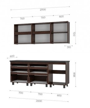 Кухонный гарнитур Лофт 2.0 (Дуб Крафт/Венге) в Миассе - miass.mebel24.online | фото 3