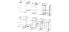 Кухонный гарнитур Санторини 3000 h950 (Стол. 26мм) в Миассе - miass.mebel24.online | фото 2
