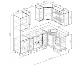 Кухонный гарнитур угловой Антрацит 2400х1600 (Стол. 26мм) в Миассе - miass.mebel24.online | фото 2