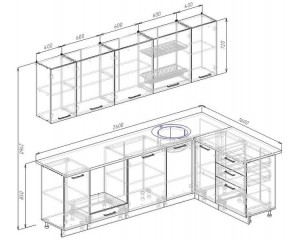 Кухонный гарнитур угловой Антрацит 2600х1600 (Стол. 38мм) в Миассе - miass.mebel24.online | фото 2