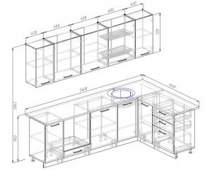 Кухонный гарнитур угловой Графика 2600х1600 (Стол. 38мм) в Миассе - miass.mebel24.online | фото 2