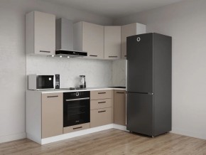 Кухонный гарнитур угловой Каппучино 2200*1000 (Стол. 26мм) в Миассе - miass.mebel24.online | фото
