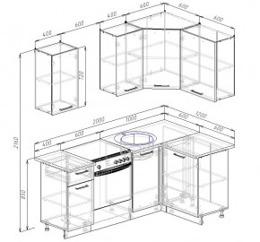 Кухонный гарнитур угловой Капри 2000х1200 (Стол. 38мм) в Миассе - miass.mebel24.online | фото 2