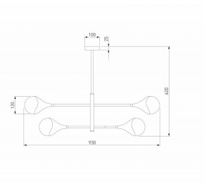 Люстра на штанге Eurosvet Calyx 60168/6 латунь в Миассе - miass.mebel24.online | фото 3